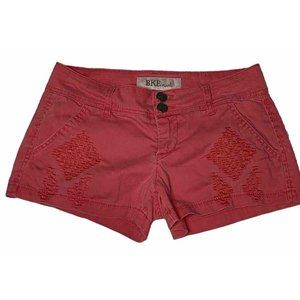 #2 BKE Casuals ‘Lauren’ Buckle Coral Shorts Size 25 Diamond Crochet Detail
